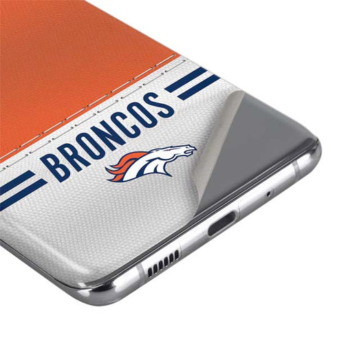 NFL Denver Broncos White Striped Galaxy S20 Ultra 5G Skin